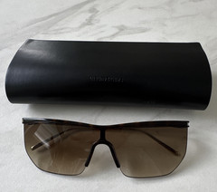 Saint Laurent SL 519 MASK 003 Shield Sunglasses Brown Gradient Tinted Lenses