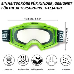 Anti Fog Kids Youth Motorcycle Motocross Goggles for Boys Girls Age 3-12