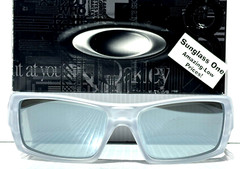 NEW Oakley GASCAN Matte Clear POLARIZED Galaxy Chrome Mirror Sunglass 9014