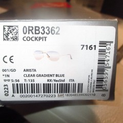 Ray Ban COCKPIT RB3362 001/GD Arista/ClearGradient Blue Sunglasses 59-14-135
