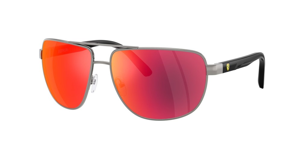 FERRARI SCUDERIA FZ5007 104 6Q Gunmetal Grey Mirror Red 64 mm Men’s Sunglasses