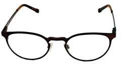 Tumi Mens Stainless Steel Round Eyewear Frame T107 Brown 49mm