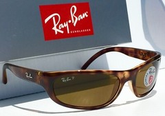 NEW Ray Ban Sport wrap Tortoise frame POLARIZED Brown lens Sunglass RB4033 642