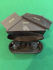 Tom Ford Sunglasses 47mm Black Square Browline Frame Smoke Lens TF1119-D 01A