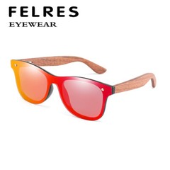 Unisex Wood Polarized Sunglasses Wooden Temple Frameless Square Glasses New