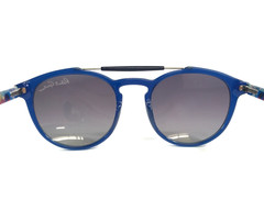 Robert Graham Sunglasses OLIVER BLU Blue Round w/ Gradient Gray Polarized Lenses