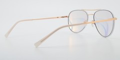 Liebeskind Berlin Sunglasses 11026 C210 White Gold Satin Pilot Blue Small NOS
