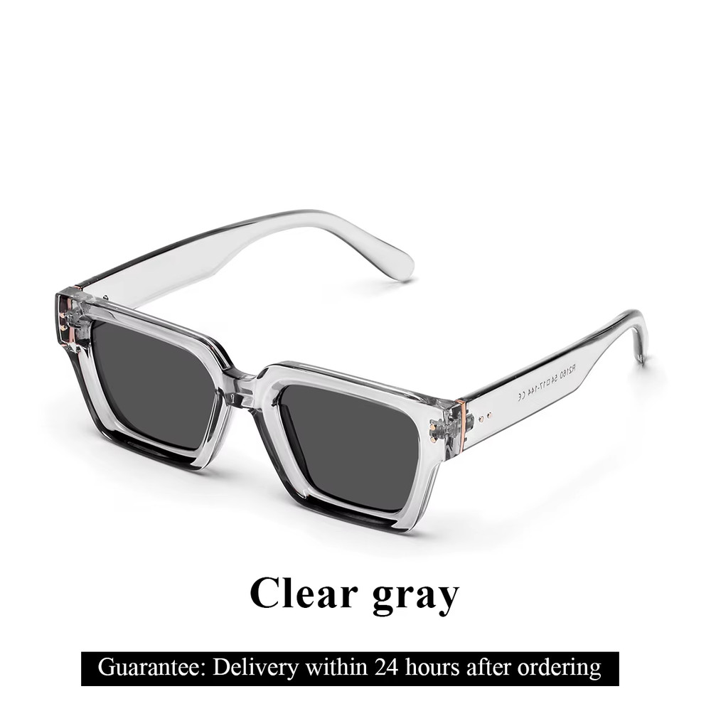 Luxury Retro Square Sunglasses – Black Millionaire Style UV400 Sunglasses for Me