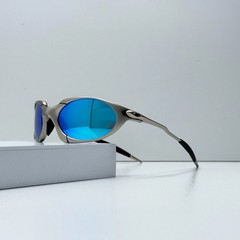 Oakley Romeo X-Metal Sunglasses Silver Frame Lake Blue LensIN BOX