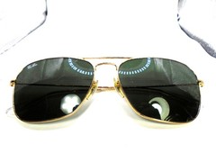 Ray-Ban RB 3136 001 Gold/Green Lenses 58-15 Mens Sunglasses Frames Italy