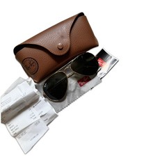 Ray-Ban Aviator Gold Green Lens New w/ Case Box Receipt