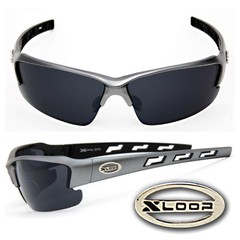Xloop Sports UV400 Sunglasses w/ Pouch – Matte Gun Metal Frame Black Lens- X46