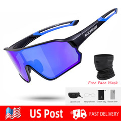 ROCKBROS Cycling Sunglasses Polarized Full Frame Cylindrical Sports Bike Glasses