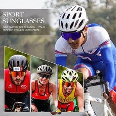 Polarized Sport Sunglasses for Men and Women, Lightweight TR90 Sun Glasses.