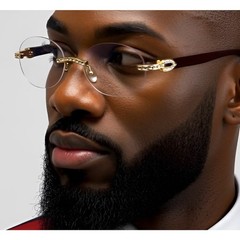 Fashion Sunglasses Men Rhinestone Wood Grain Frame Hip Hop Shades Retro Classic