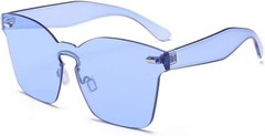 Women Glasses Rimless Keyhole Nose Bridge Mono Flat Lens Horn Rimmed Sunglasses