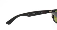 Ray-Ban New Wayfarer Sunglasses RB2132 622/17 Black Rubber Blue Flash 52mm Case