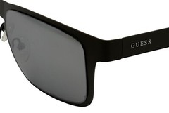 Guess Mens Satin Grey Rectangle Wrap Sunglasses, Silver Mirror Lens. GF0197. 20C