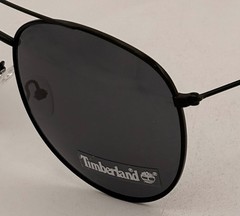 Timberland Sunglass Mens Shiny Black Metal Aviator Solid Smoke Lens TB7181 1A