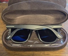 Tom Ford Kevyn TF1099 ECO 02V Matte Black Blue Lenses 52mm Sunglasses SEE DETAIL