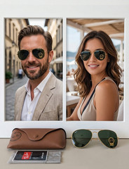 Ray-Ban Aviator Classic Gold Framed G-15 Green Lens – Unisex