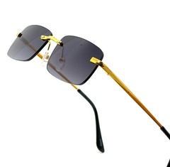 Sunglasses Rectangular Classic Retro Shades Casual Style Street Wear Metal Gafas