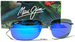 NEW Maui Jim OHAI Gunmetal POLARIZED Blue Hawaii Mirror Lens Sunglass B334-02D