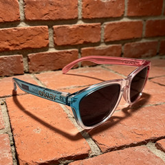 Oakley Frogskins OO9245 Sunglasses Clear Red/Blue Frame Black Lenses