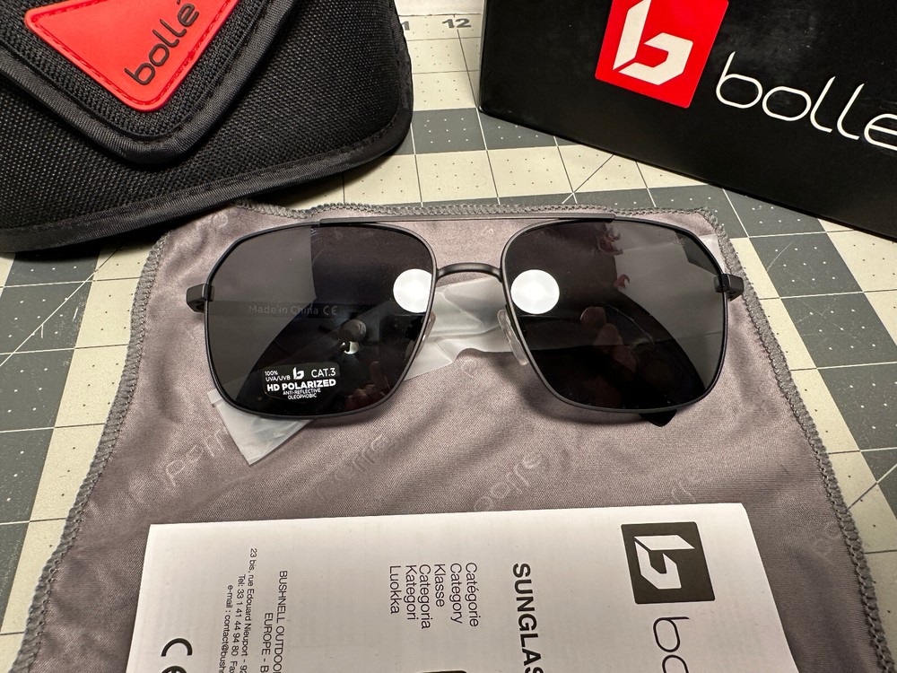 Bolle 12580 Navis Aviator Sunglasses, Matte Gunmetal, HD Polarized TNS Gray Lens