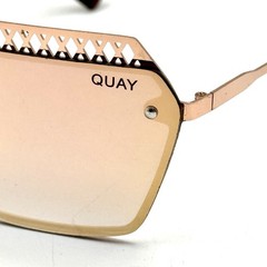 QUAY Australia Shield Sunglasses Hall Of Fame Gold Brown Frame & Mirrored Lens