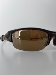 Oakley Flak 12-901 Sunglasses 63-14 smaller Rootbeer plastic frame w/ gold logos