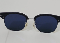 Ocean Waves Sunglasses Gold Amber Mirrored Crown Glass Lenses Acetate Metal