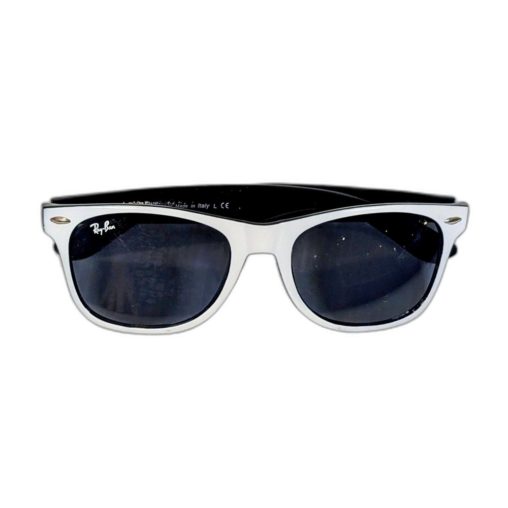 Vintage Ray-Ban Wayfarer Sunglasses White Black Frame Large Italy