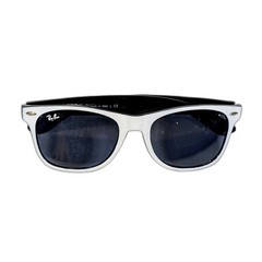 Vintage Ray-Ban Wayfarer Sunglasses White Black Frame Large Italy