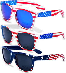 American Flag Sunglasses Patriotic USA Classic Glasses 4th of July Party 3 Pack