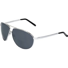 Global Vision Bifocal Glasses +2.5 Magnification Silver Metal Frame Smoke Lenses