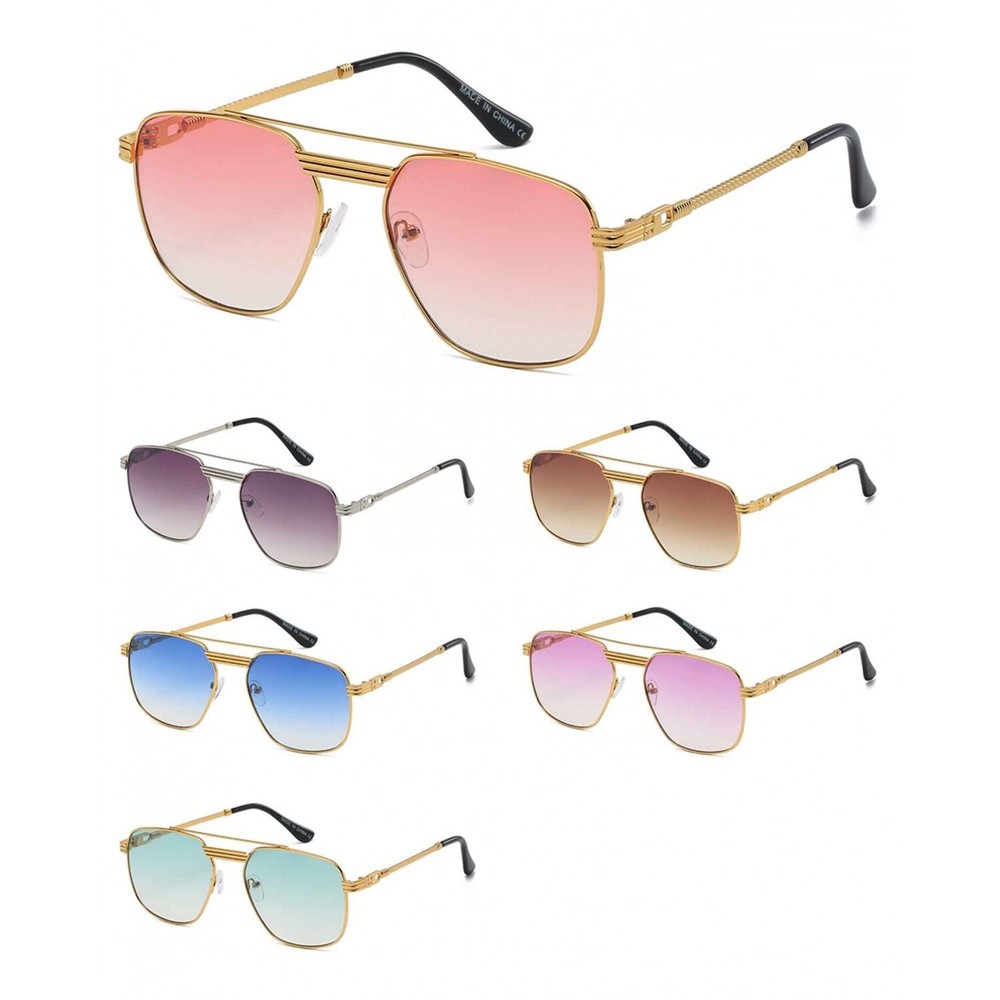 Sunglasses Men Fashion Retro Style Square Gold Frame Classic Designer Hip Hop