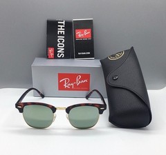 HOT SILVER MIRROR RB3016 RAY-BAN CLUBMASTER SUNGLASSES TR-7259