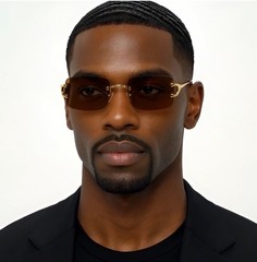 Very Light Green Modern Stylish Sexy Rectangle Mens Womens Frameless Sun Glasses