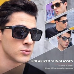 Tac Polarized Square Sunglasses for Men Women Driving Sports UV400 Sun Glasses