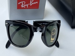 NEW Ray-Ban RB4105 Folding WAYFARER 601 Black Frame G-15 Green Lenses 50mm