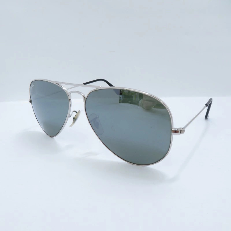 Used RAY BAN Ray Ban AVIATOR LARGE METAL Sunglasses RB3025 Size 58 14 Silver Set