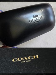 Coach CAY91 C Hardware Metal Pilot Aviator Shiny Gunmetal Blue Sunglasses