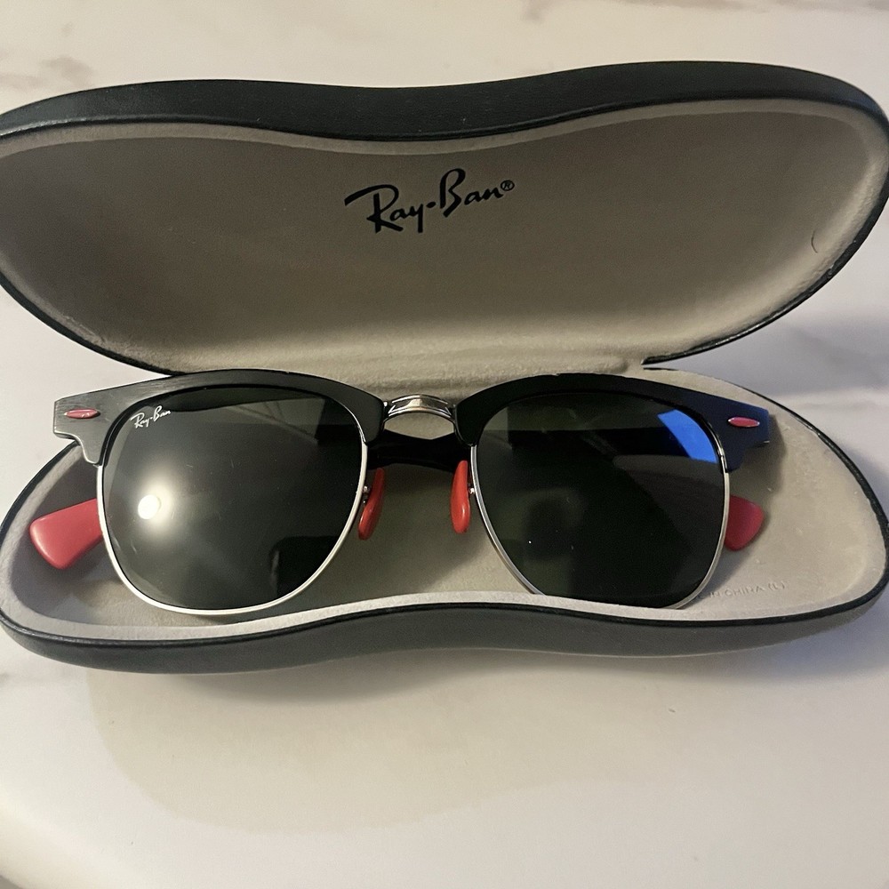 Ray-Ban Scuderia Ferrari Collection Sunglasses RB3807M with Hard Case Black Red