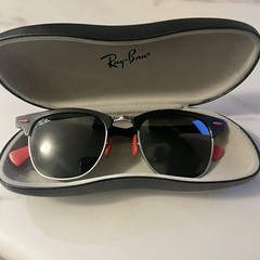 Ray-Ban Scuderia Ferrari Collection Sunglasses RB3807M with Hard Case Black Red