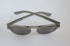 ZEGNA Round SUNGLASSES 51mm EZ 0241 Gray/Tan mirrored solid Made in Italy $465