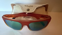 New $219 Bajio Chalem Sunglasses Polarized Poly Nylon Frame Shades Orange Green