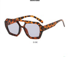Irregular Frame Sunglasses UV400 Double Beam Retro Outdoor Statement Glasses