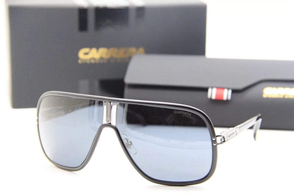 NEW CARRERA FLAGLAB 11 003IR BLACK SILVER AUTHENTIC SUNGLASSES W/CASE 64-10