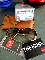 Ray-Ban Sunglasses RB3025 Aviator Gradient Gold Frame Light Brown Lens 58mm